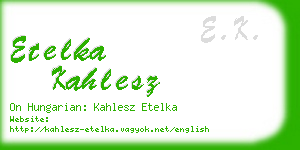 etelka kahlesz business card